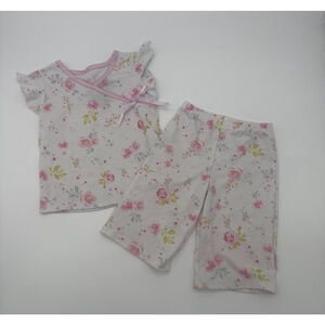AMERICAN GIRL Bitty Baby White Pink Floral Pajama Set 2T